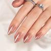 BTArtbox Press On Nails Almond - Fall Press on Nails Meidum Chrome Nails, Light Weight & Fit Perfectly, Fake Nail with Nail Glue, Brown Glue On Nails in 15 Sizes, Chocolate Glazed view 1