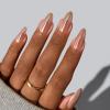 BTArtbox Press On Nails Almond - Fall Press on Nails Meidum Chrome Nails, Light Weight & Fit Perfectly, Fake Nail with Nail Glue, Brown Glue On Nails in 15 Sizes, Chocolate Glazed view 4