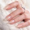 BTArtbox Press On Nails Medium Almond - Press on Nails Chrome Nails, Light Weight & Fit Perfectly Fake Nail with Nail Glue, Nude Glue On Nails in 15 Sizes, Glazed Donut view 1