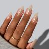 BTArtbox Press On Nails Medium Almond - Press on Nails Chrome Nails, Light Weight & Fit Perfectly Fake Nail with Nail Glue, Nude Glue On Nails in 15 Sizes, Glazed Donut view 4