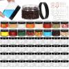Jaisie.W Clear 4 oz Plastic Jars with Lids & Labels - Refillable Cosmetic Small Containers with Black Screw Lid/Slime Containers (4 fl.oz, 48Pack) view 1