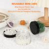 Jaisie.W Clear 4 oz Plastic Jars with Lids & Labels - Refillable Cosmetic Small Containers with Black Screw Lid/Slime Containers (4 fl.oz, 48Pack) view 3