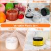 Jaisie.W Clear 4 oz Plastic Jars with Lids & Labels - Refillable Cosmetic Small Containers with Black Screw Lid/Slime Containers (4 fl.oz, 48Pack) view 4