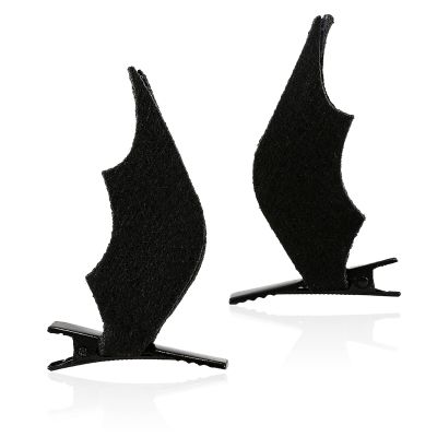 1 Pair Halloween Hair Clips,Bat Wings Hair Clips,Cartoon Bat Ears Hair Clip,Devil Wing Hair Barrettes,Black Horror Hairpins,Halloween Costume Hair Accessories Party Decorations