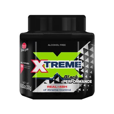 Xtreme Performance Black Styling Hair Gel with Aloe Vera, 8.82 oz Jar (Pack of 12)