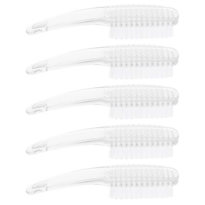 SHERCHPRY 5pcs Nail Cleaning Brushes for Dust Removal Gentle Fingernail Brush for Manicure and Pedicure Care Salons and Homes Lightweight Ergonomic Design Random Colors