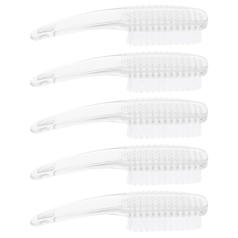 SHERCHPRY 5pcs Nail Cleaning Brushes for Dust Removal Gentle Fingernail Brush for Manicure and Pedicure Care Salons and Homes Lightweight Ergonomic Design Random Colors