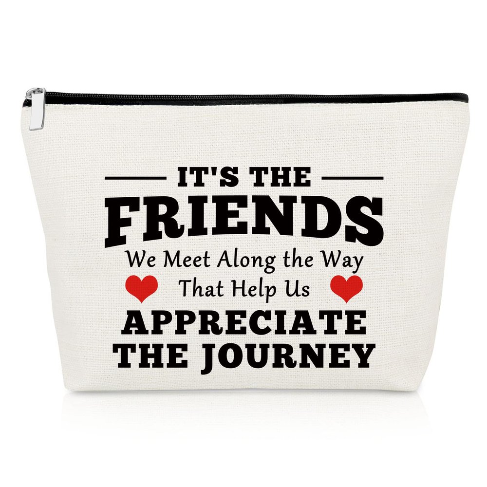 Best Friend Gift for Women Makeup Bag Friend Birthday Gifts Thank You Present for Friends Bff Sister Inspirational Cosmetic Bag for Girls Friendship Graduation Present for Her Travel Cosmetic Pouch
