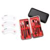 Eyebrow Grooming Suit Kits - 10 PCS Eyebrow Scissors Utility Tools, Professional Eye Brow Groom Set with Eyebrow tweezers, Sponge stick, Pen, Brush, DIY Shape Card view 1