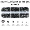 4240Pcs Black Diamond Flatback Rhinestones 6 Sizes Crystal Diamonds for Nail Art Crafts Clothes Shoes with Tweezers and Picking Pen view 4
