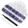 4240Pcs lt.Amethyst AB Flatback Rhinestones 6 Sizes Crystal Diamonds for Nail Art Crafts Clothes Shoes with Tweezers and Picking Pen view 1