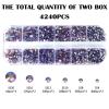 4240Pcs lt.Amethyst AB Flatback Rhinestones 6 Sizes Crystal Diamonds for Nail Art Crafts Clothes Shoes with Tweezers and Picking Pen view 4