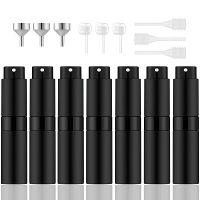 IRON BILL 7 PCS/8ml Portable Mini Perfume Atomizer Bottles, Empty Refillable Spray Bottle with 3 Types of Refill Tools, Pocket Travel Perfume Sample Bottles