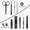 HANTEKAS Manicure Set 9 in 1 Stainless Steel, Nail Clippers Scissors Pedicure Tools Kit - Portable Travel Grooming Kit for Men and Women with Leather Case (Red-BIG Nail Clipper) view 4