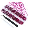 4240Pcs Peach Flatback Rhinestones 6 Sizes Crystal Diamonds for Nail Art Crafts Clothes Shoes with Tweezers and Picking Pen view 1