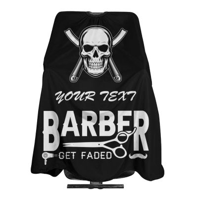 MLIANCEN Custom Skull Barber Cape Personalized Text Barber Salon Hairdresser Cape for Men, Customized Hair Cutting Capes for Home Salon Barbershop