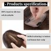 MY-LADY 150% Density Human Hair Toppers With Bangs For Women 12 Inch Medium Brown Silk Base Clip in Toppers Top Hair Pieces for Thinning Hair Hair Loss view 3
