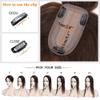 MY-LADY 150% Density Human Hair Toppers With Bangs For Women 12 Inch Medium Brown Silk Base Clip in Toppers Top Hair Pieces for Thinning Hair Hair Loss view 4