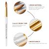 Acrylic Nail Brush- 100% Kolinsky Hair Bristles for Acrylic Powder Nail Carved and Extend, White Handle Nails Nail Art Brushes for Professional Manicure DIY Home Salon (18#, white) view 3