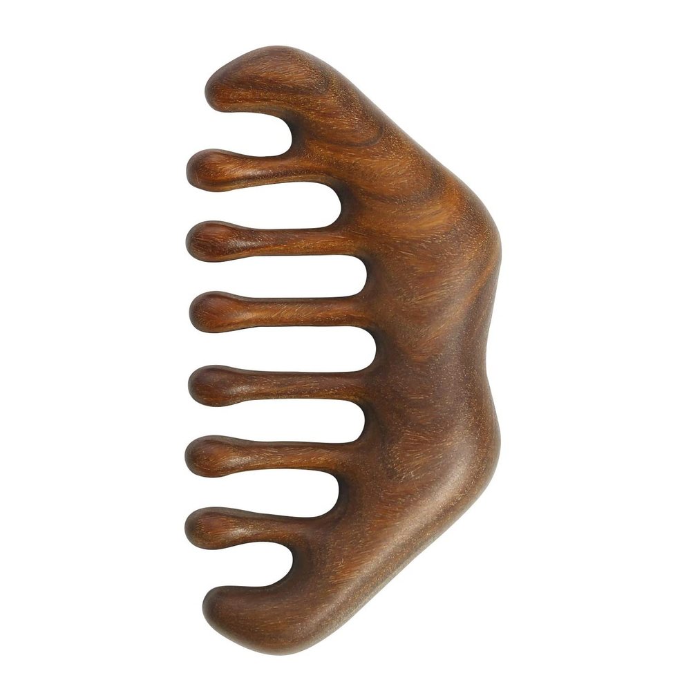 CHENSHUO Handheld Head Massage Comb, Wood Wide Tooth Hair Massage Combs,Massager Head Comb for Scraping Scalp
