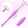 ANCIRS 24 Pack Eyebrow Trimmer Razors for Women Makeup, Facial T Shape Shaver Tool for Eye Brow, Stainless Steel Eyebrow Trimming Kit for Girls- Purple view 3