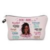African American Makeup Bag for Purse You Are Beautiful Victorios Enough Strong Amazing Afro Black Cosmetic Bags for Women Inspirational Gift Small Funny Cosmetics Pouch Travel Bag Cases view 1