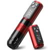 Ambition Soldier Rotary Battery Pen with Extra Battery Tattoo Cartridge Machine 2400mAh Wireless Power Coreless Motor Digital LED Display Tattoo Equipment Supply (Polish Red) view 1