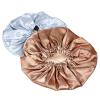 SHERCHPRY 2pcs Satin Sleeping Bonnet for Women Elastic Turban Hair Cap Dual Colors for Curly Hair Care and Travel view 1