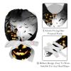 2 Pcs Nurse Scrub Caps Women Long Hair, Halloween Background Adjustable Working Cap with Button and Sweatband view 4