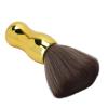 Hair Cut Neck Duster Barber Neck Hair Duster Brush, Barbershop Hair Sweeping Cleaning Brush for Face Neck, Soft Thick Nylon Hair Debris Dusting Brush Make up Brush with Gold Handle view 3
