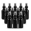 YONKAN 2oz Glass Spray Bottle, Fine Mist Boston Glass Bottles with Black Fine Mist Sprayer Small Clear Bottles for Essential Oils, Bath, Beauty, Hair & Cleaning, UV Black, Pack of 12 view 1
