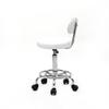 9zH&K PU Leather White Round Rolling Stool with Foot Rest and Back Rest, 18.9-22.83 Height Adjustable Swivel Spa Drafting Salon Tattoo Work Massage Stools Task Chair Pedicure Stool with 5 Wheels view 3