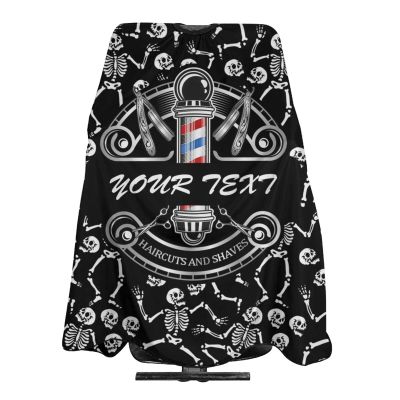 Custom Barber Cape Hairdresser Cape, Add Your Text Personalized Skull Salon Haircut Salon Cape for Men, Customized Hair Cutting Cape for Home Salon Barbershop