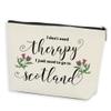 Azteoiz Dragonfly Scottish James Fraser Loves I Don't Need Therapy I Just Need to Go to Scotland Makeup Bag Out-lander Fans Gift for Women Birthday Friends view 1