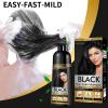 COSMTEK Black Dye Shampoo for Permanent Hair Color - Men&Women, Gray Coverage, Beard & Treated Hair, 3-In-1, 30 Days/500ml/Ammonia-Free/Natural Herbal view 2