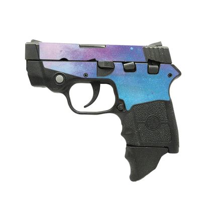 MightySkins Glossy Glitter Skin Compatible with Smith & Wesson M&P Bodyguard 380 (Green or No Laser) - Cotton Candy Sky | Protective High-Gloss Glitter Finish | Easy to Apply | Made in The USA