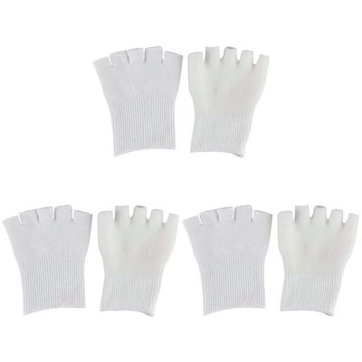 Healifty 3pairs Gel Toe Socks Moisturizing Foot for Softening and Healing Slip Design Comfortable Spa Socks for Women and Girls White