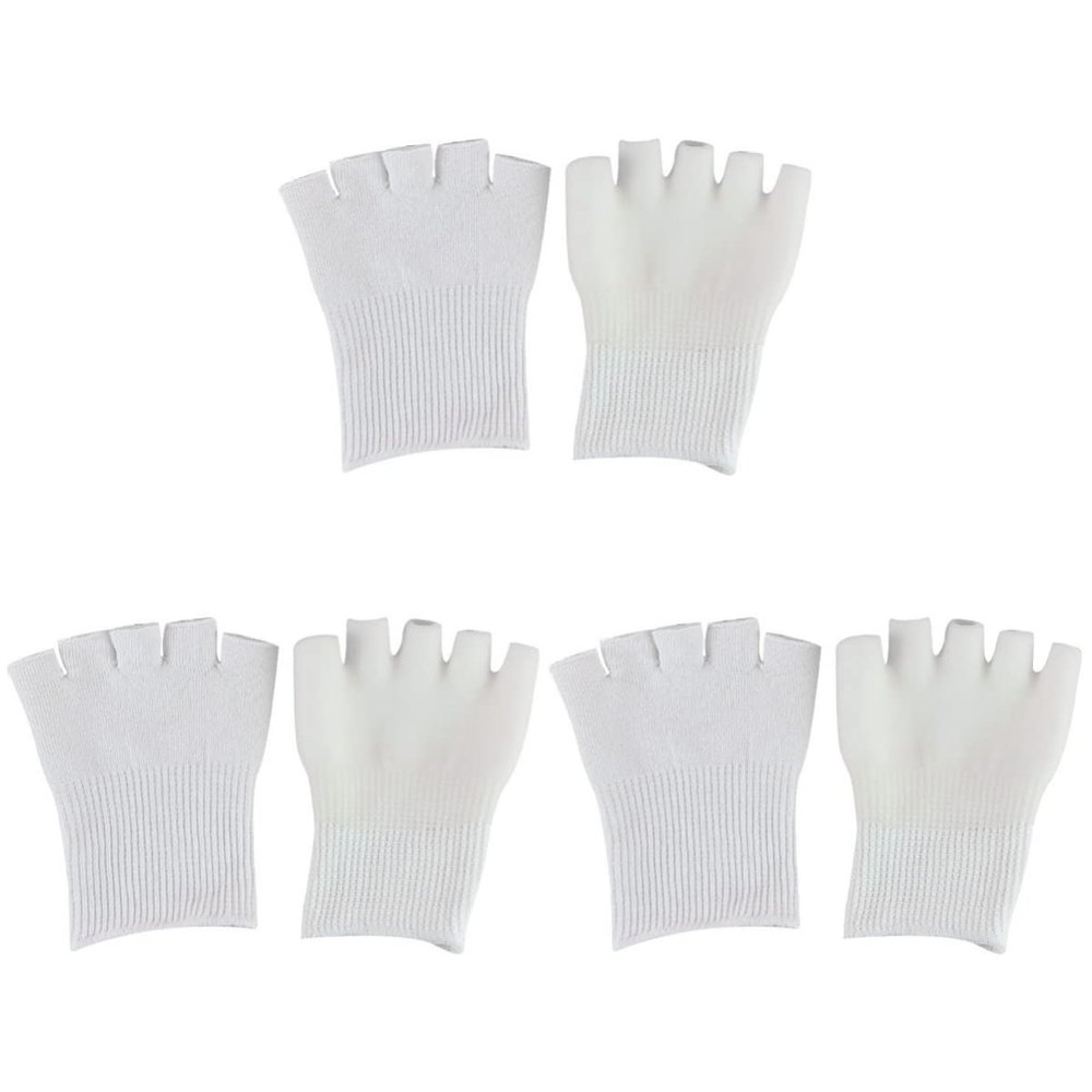 Healifty 3pairs Gel Toe Socks Moisturizing Foot for Softening and Healing Slip Design Comfortable Spa Socks for Women and Girls White