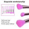 10Pcs Portable Makeup Brushes Cosmetic Brush Set Eyeshadow Blusher Powder Brush Set Beginner Cosmetic Brush Set Makeup Tool(Purple) view 3