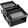 Professional Aluminum Makeup Train Case  Lockable Cosmetic Organizer with 2 Extendable Trays & Deep Bottom Storage. Portable Hard Shell Travel Storage for Nail Art & Jewelry. Ribbed Black view 4
