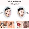 HUHJYUGE Wall Mounted Makeup Mirror 3X Magnification with Light, 9 Inch Round Single Side Vanity Mirror, Retractable Rotation Cosmetic Mirror for Bathroom, Shaving Mirror (Charging 3X) view 4