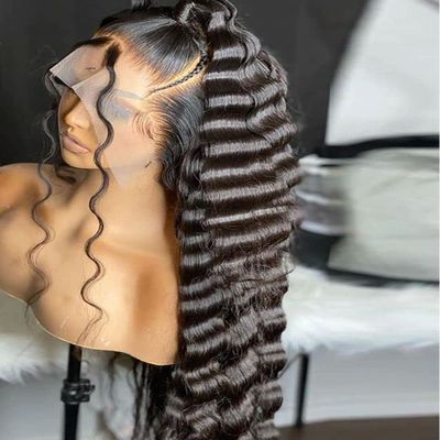 20 IN 13x6 Transparent Deep Wave Frontal Wig