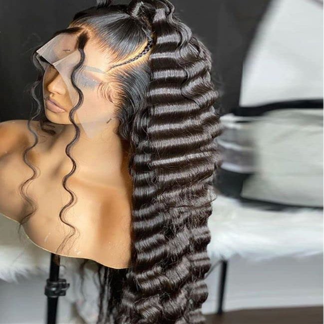 20 IN 13x6 Transparent Deep Wave Frontal Wig