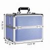 Professional Aluminum Makeup Train Case  Lockable Cosmetic Organizer with 2 Extendable Trays & Deep Bottom Storage. Portable Hard Shell Travel Storage for Nail Art & Jewelry. Ribbed Lavender Purple view 2