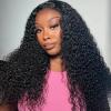 Juvid 13x6 Lace Front Wig Human Hair HD Transparent Lace Frontal Deep Curly Human Hair Wig 200% Density, Pre Plucked with Baby Hair Glueless Natural Black Virgin Hair Wig for Black Women 20inch view 1