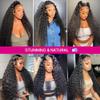 Juvid 13x6 Lace Front Wig Human Hair HD Transparent Lace Frontal Deep Curly Human Hair Wig 200% Density, Pre Plucked with Baby Hair Glueless Natural Black Virgin Hair Wig for Black Women 20inch view 4