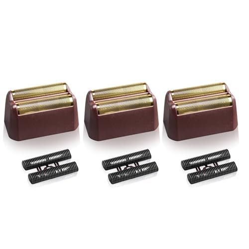 3 Pack Professional 5 Star Series Finale Shaver Replacement Foil and Cutter Bar Assembly Compatible with wahl Shaver Foil 7031-100, 7043-100 Super Close Shaving Replacement HeadsRed