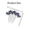 JLEivvi 1PCS Bride Wedding Hair Comb Navy Blue exquisite Rhinestone Bridal Hair Comb Pearl Wedding Hair Accessoriesfor Women and Girls view 2