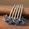 JLEivvi 1PCS Bride Wedding Hair Comb Navy Blue exquisite Rhinestone Bridal Hair Comb Pearl Wedding Hair Accessoriesfor Women and Girls view 4
