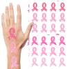 20 Sheets 240 Pcs Breast Cancer Temporary Tattoos Stickers Temporary Pink Ribbon Tattoos Breast Cancer Body Tattoos for Women Girls Face Body Accessories view 1